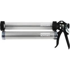 SOUDAL Pistolet Pour Poches Inférieures Ou égales à 600ml, Fourni Avec Deux Tubes Inox Et Transparent