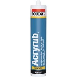 Acryrub Matériau D'étanchéité Acrylique 310ml, SOUDAL Blanc (Par 15)