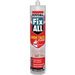 SOUDAL Colle Et Mastic Neutre Fix All High Tack Clear Polymère Transparent Cartouche De 290ml - Transparent