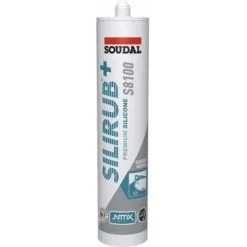 SOUDAL Mastic Sanitaire Silirub S8100 Coloris Noir Carton De 15 Cartouches De 310 Ml - Noir