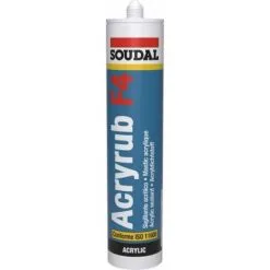 SOUDAL Mastic Monocomposant Plastoélastique De Rebouchage Acrylique Acryrub F4 Coloris Gris Cartouche De 300ml - Gris