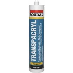 SOUDAL Mastic Monocomposant Acrylique Plastoélastique TRANSPACRYL Transparent Après Séchage Jointage 10mm Cartouche De 310ml - Transparent