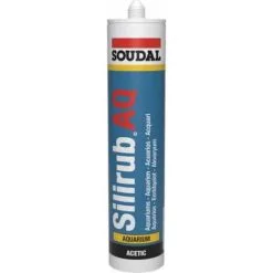 SOUDAL Mastic Monocomposant élastique Silirub AQ à Base De Silicone Pour Vitrages Et Fabrications Daquariums Carton 15x300ml - Transparent