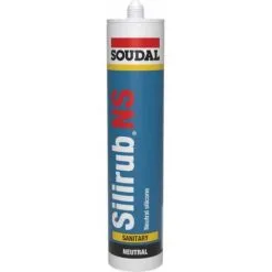 SOUDAL Mastic Sanitaire Neutre Silirub NS Label Ianesco Translucide Carton De 24 Cartouches De 300ml - Translucide